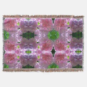 Elegant soft pink florals pink hydrangeas roses throw blanket