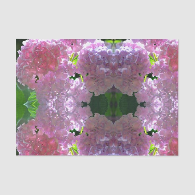 Elegant soft pink florals pink hydrangeas roses tissue paper (Front)