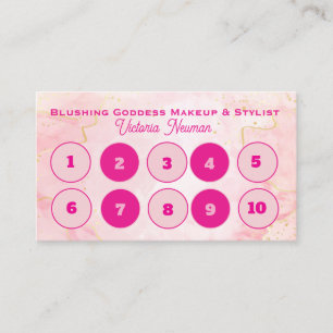 Elegant Soft Pink Marble Salon Customer  Loyalty Card