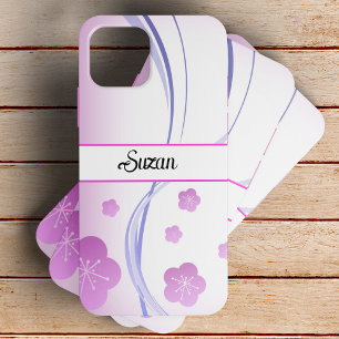 Elegant soft pink sakura flowers customised  iPhone 13 case