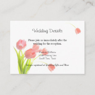 Elegant Soft Pink Tulips Enclosure Card