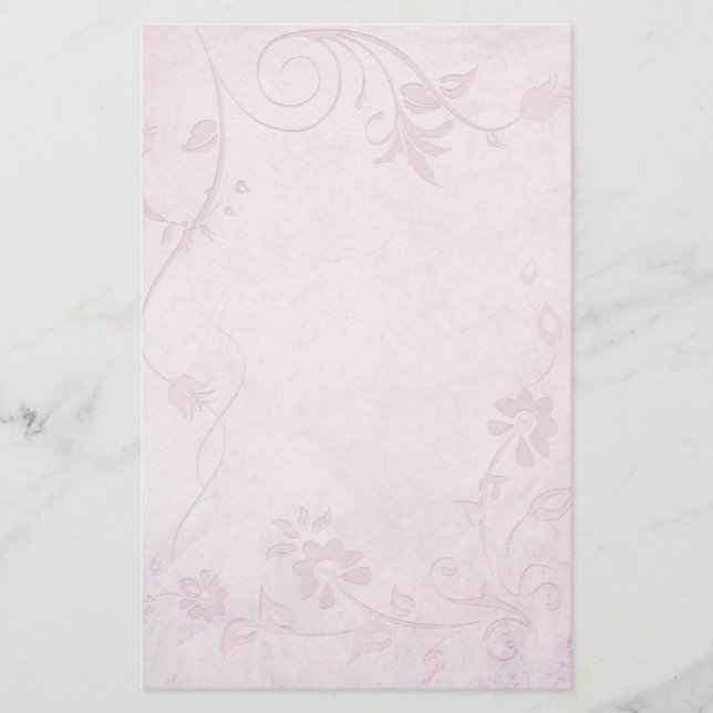 Elegant Soft Pink  Vintage Wedding Stationery (Front)