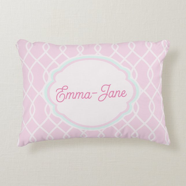 Elegant Soft Pink Wave Pattern Accent Pillow (Front)