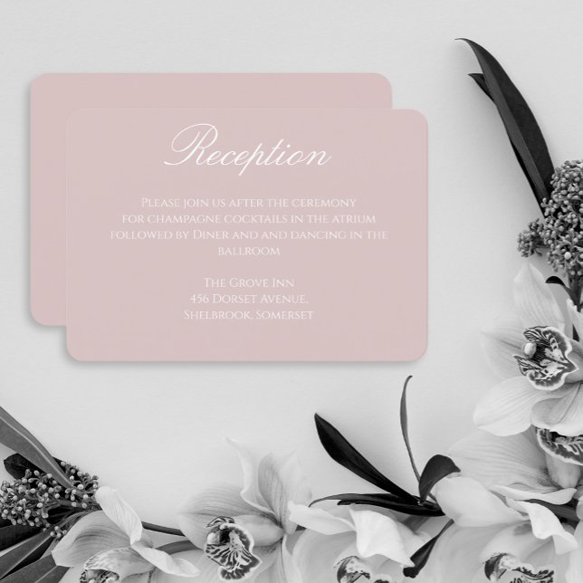 Elegant Soft Pink Wedding Reception Card (Creator Uploaded)