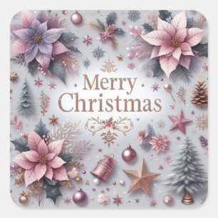 Elegant Soft Purple Christmas Sticker