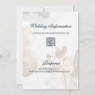 Elegant Soft Romantic Botanical Script Wedding Invitation