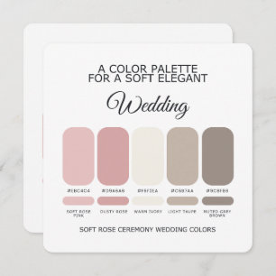 Elegant Soft Rose Wedding Color Palette Card