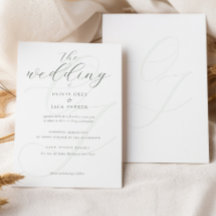 Elegant Soft Sage Green Calligraphy Wedding