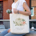Elegant Soft White Pumpkin Blush Floral Wedding Tote Bag<br><div class="desc">If you need any further customisation please feel free to message me on yellowfebstudio@gmail.com.</div>