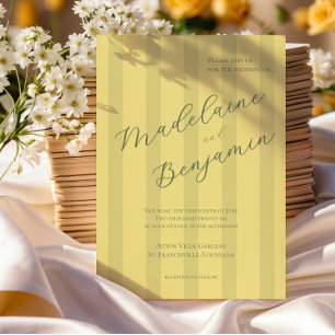 Elegant Soft Yellow Wedding Invitation