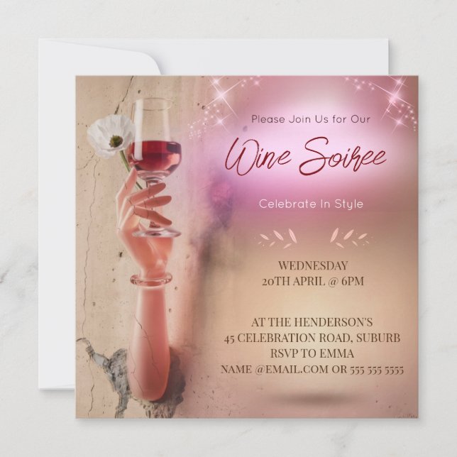 Elegant Soiree Cocktail Decoupage Invitation (Front)