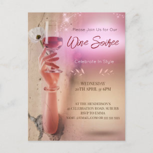 Elegant Soiree Cocktail Decoupage Invitation Postcard