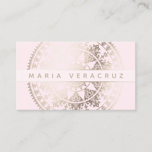 Elegant Solar Mandala Businesscards - Gold Business Card (Front)