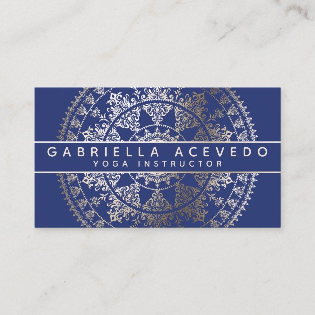 Elegant Solar Mandala Businesscards - Gold Business Card (Front)