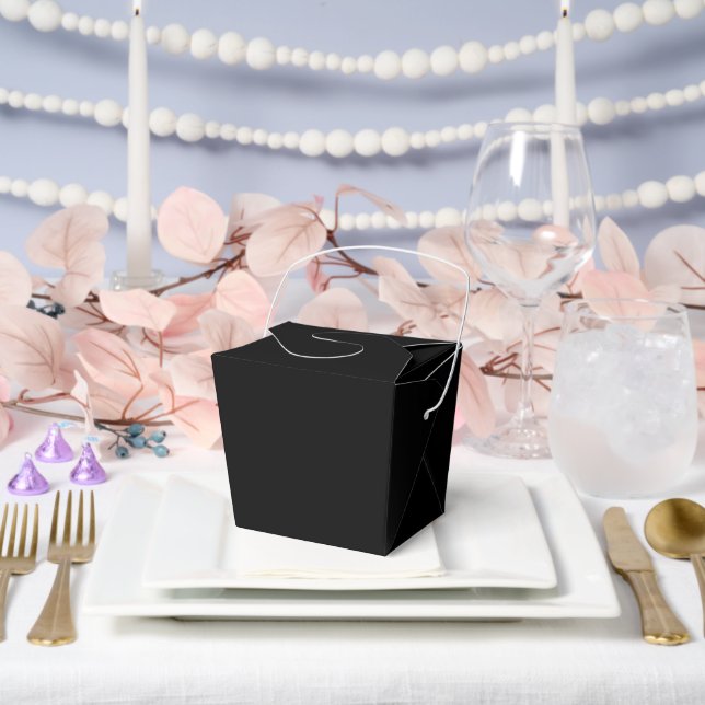 Elegant Solid Black Favour Box (Wedding)