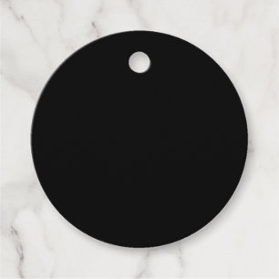 Elegant Solid Black Favour Tags