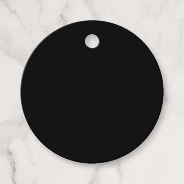 Elegant Solid Black Favour Tags (Front)