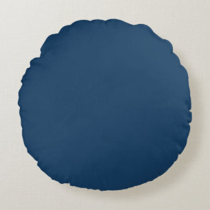 Elegant Solid Blue Round Cushion