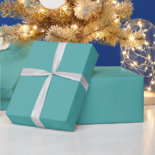 Elegant Solid Colour Background in Blue Turquoise Wrapping Paper