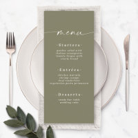 Elegant Solid Colour Olive Lily Green Wedding