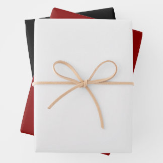 Elegant Solid Cream Rich Burgundy Red Black Colour Wrapping Paper Sheet
