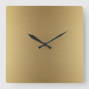 Elegant Solid Gold Square Wall Clock