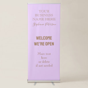 Elegant Solid Light Purple Lilac Custom Business Retractable Banner