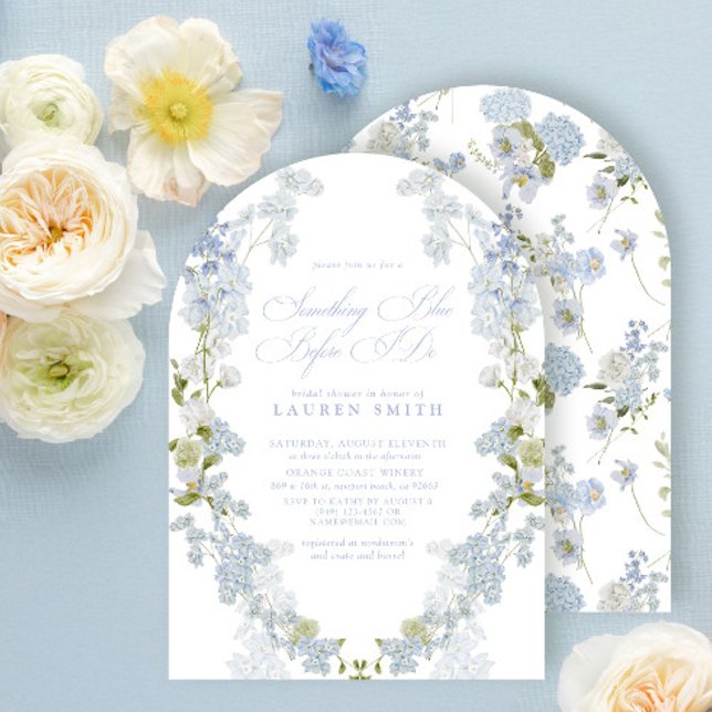 Elegant Something Blue Before I Do Bridal Shower Invitation (Creator Uploaded)