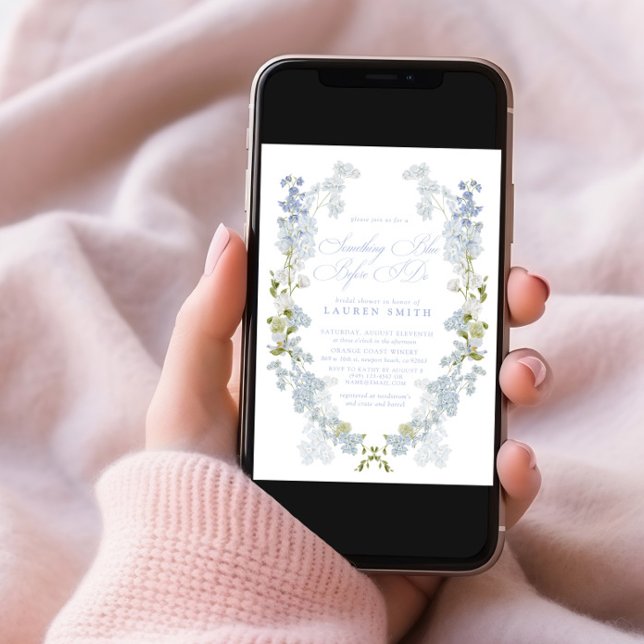 Elegant Something Blue Before I Do Bridal Shower Invitation (Creator Uploaded)
