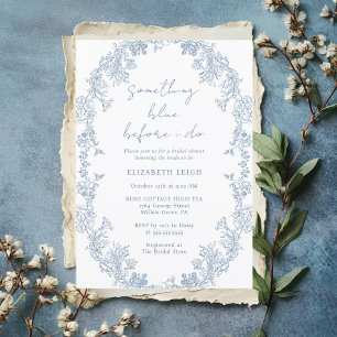 Elegant Something Blue Before I Do Bridal Shower  Invitation