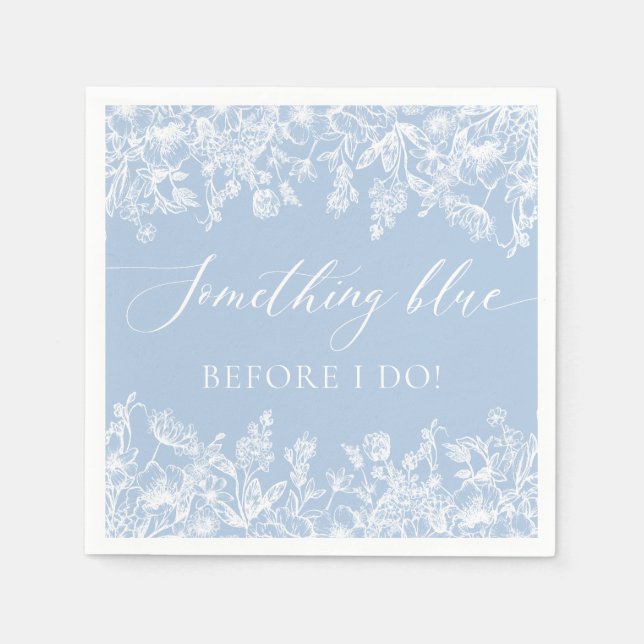 Elegant Something Blue Before I do Bridal Shower Napkin (Front)
