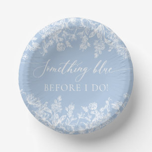 Elegant Something Blue Before I do Bridal Shower Paper Plate