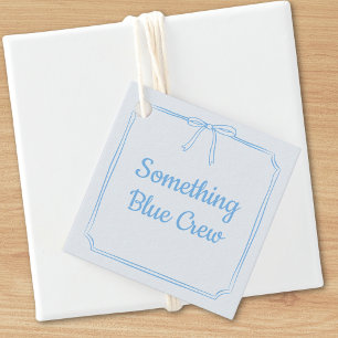 Elegant Something Blue Crew Cute Bow Bridal Party Favour Tags