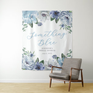 Elegant Something Blue Floral Bridal Shower Party  Tapestry