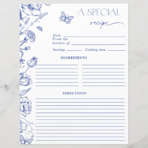 Elegant Something Blue Floral Bridal Shower Recipe