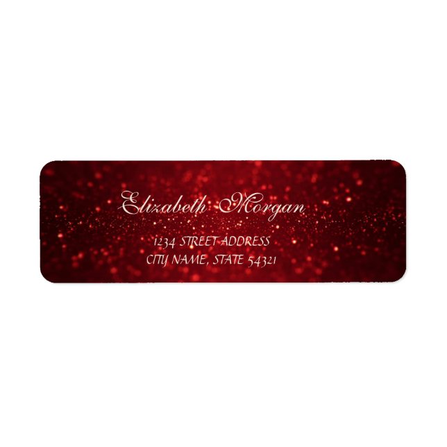 Elegant Sophisticated Bokeh Red Address (Front)