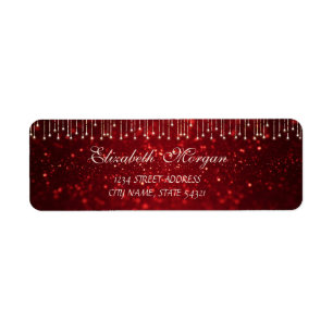 Elegant Sophisticated Bokeh Red Address