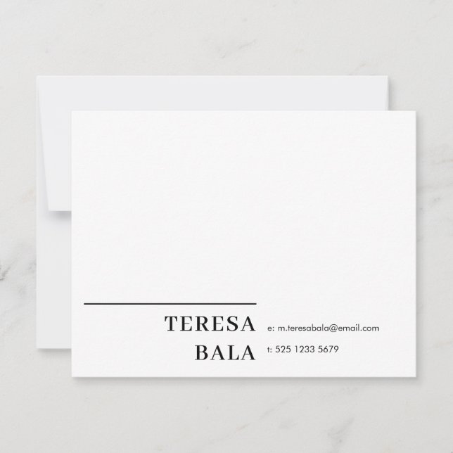 Elegant Sophisticated Classic Minimalist White Des Card (Front)