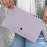 Elegant Sophisticated Classic Monogram Lilac Accessory Pouch<br><div class="desc">An elegant mininalist design with a classic typography initial and name in black on a pastel lilac lavender purple background. The perfect personalised accessory which is easy to customise for any occasion!</div>