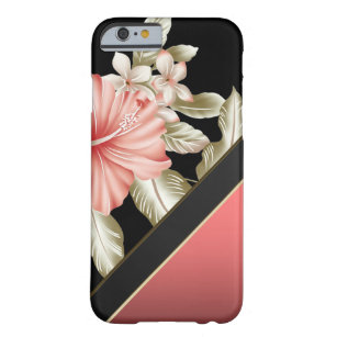 Elegant Sophisticated Coral Red -Flowers Barely There iPhone 6 Case
