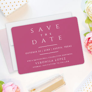 Elegant Sophisticated Dark Rose Mis Quince Años  Save The Date