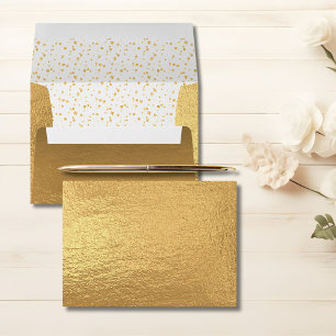 Elegant Sophisticated Faux Gold Foil Illustration Envelope