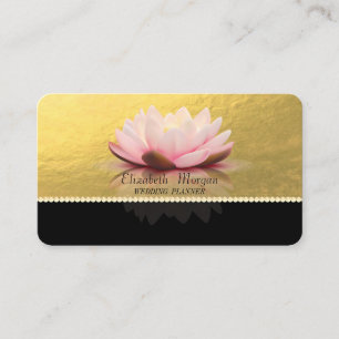 Elegant Sophisticated,Faux Gold,Pearls,Lotus Business Card