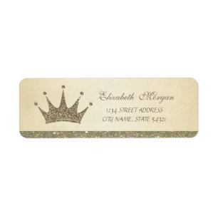 Elegant Sophisticated Glittery Tiara Address Label