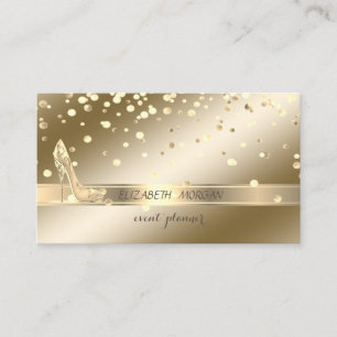 Elegant Sophisticated ,,Gold Confetti,High Heels Business Card