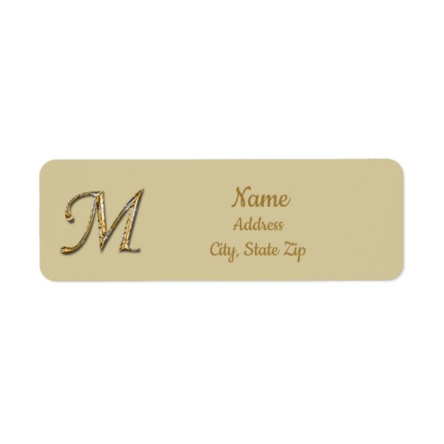 Elegant Sophisticated Gold Letter M Monogram (Front)