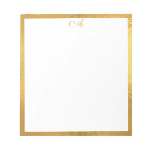 Elegant Sophisticated Gold Monogram Notepad