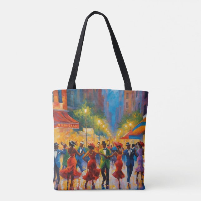 Elegant Sophisticated Harlem Renaissance Swing Tote Bag (Back)