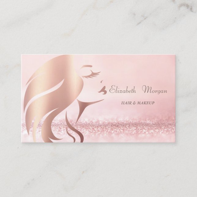 Elegant Sophisticated Modern Bokeh Girl Silhouette Business Card (Front)