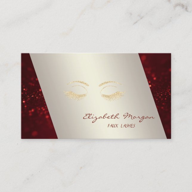 Elegant Sophisticated Modern,Bokeh ,Lashes Business Card (Front)